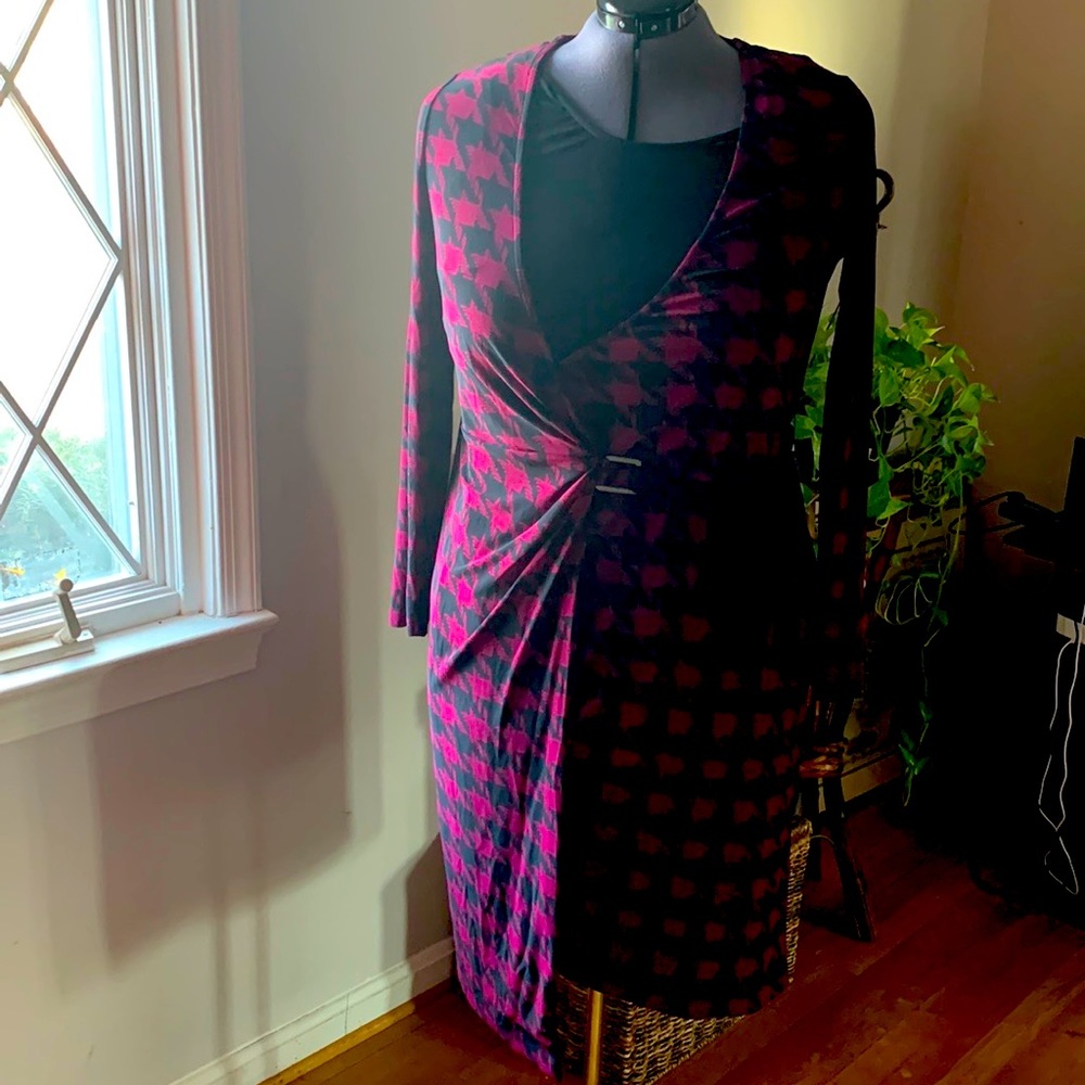 Jones New York houndstooth print dress